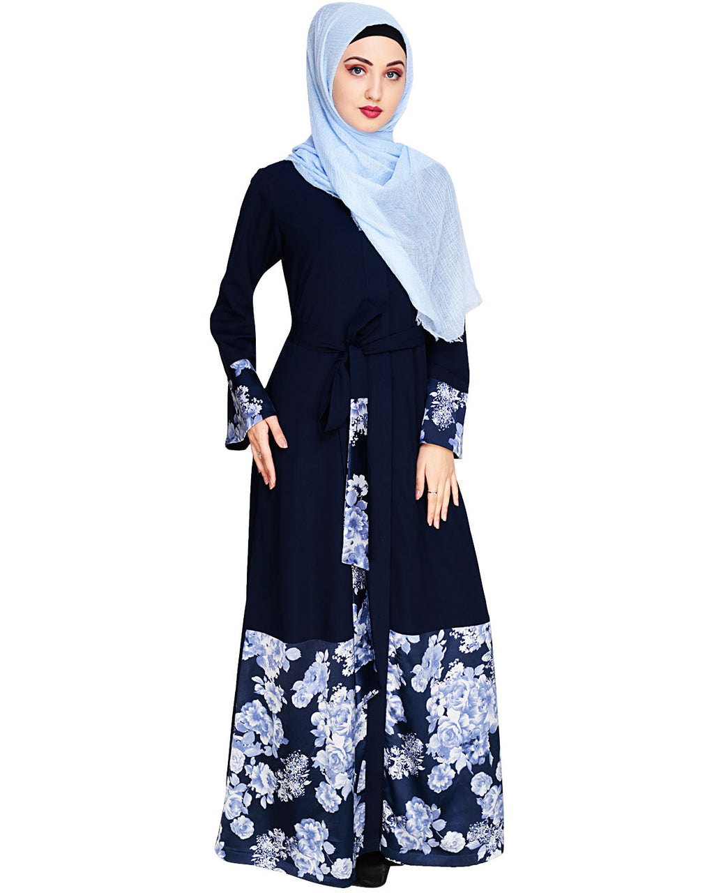 Premium Satin Abaya Dark Blue