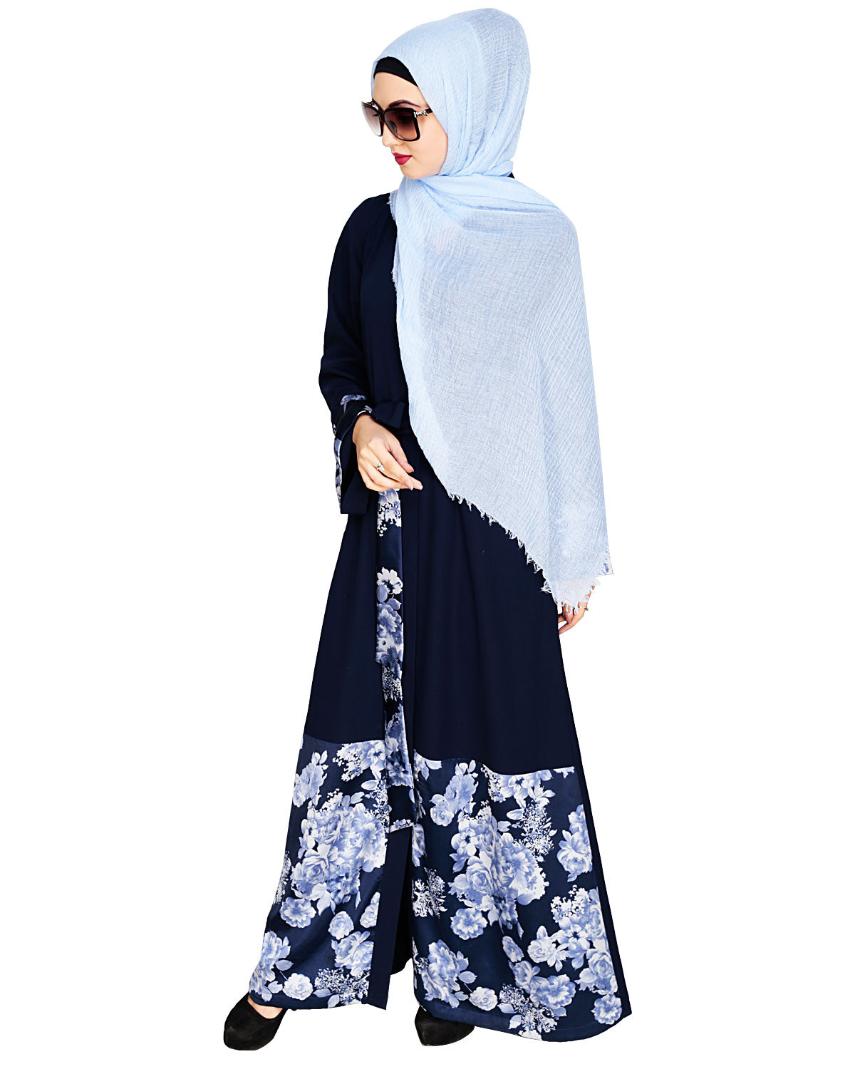 Premium Satin Abaya Dark Blue