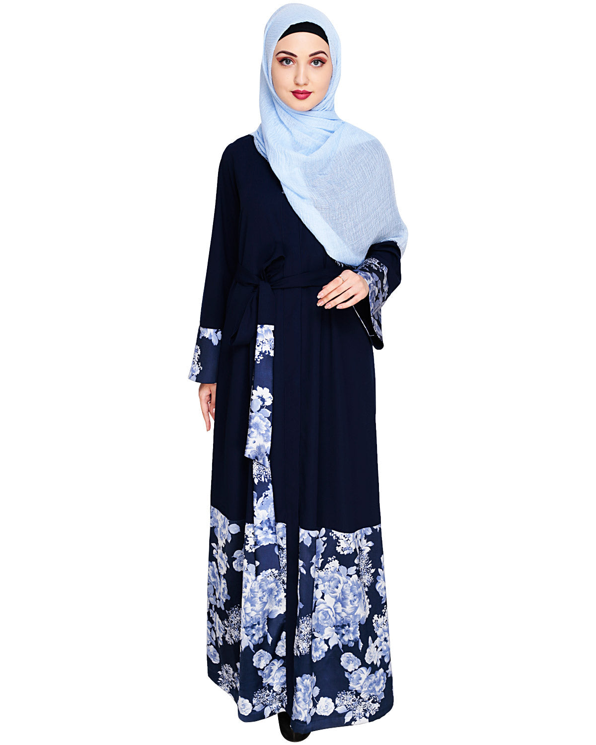 Premium Satin Abaya Dark Blue