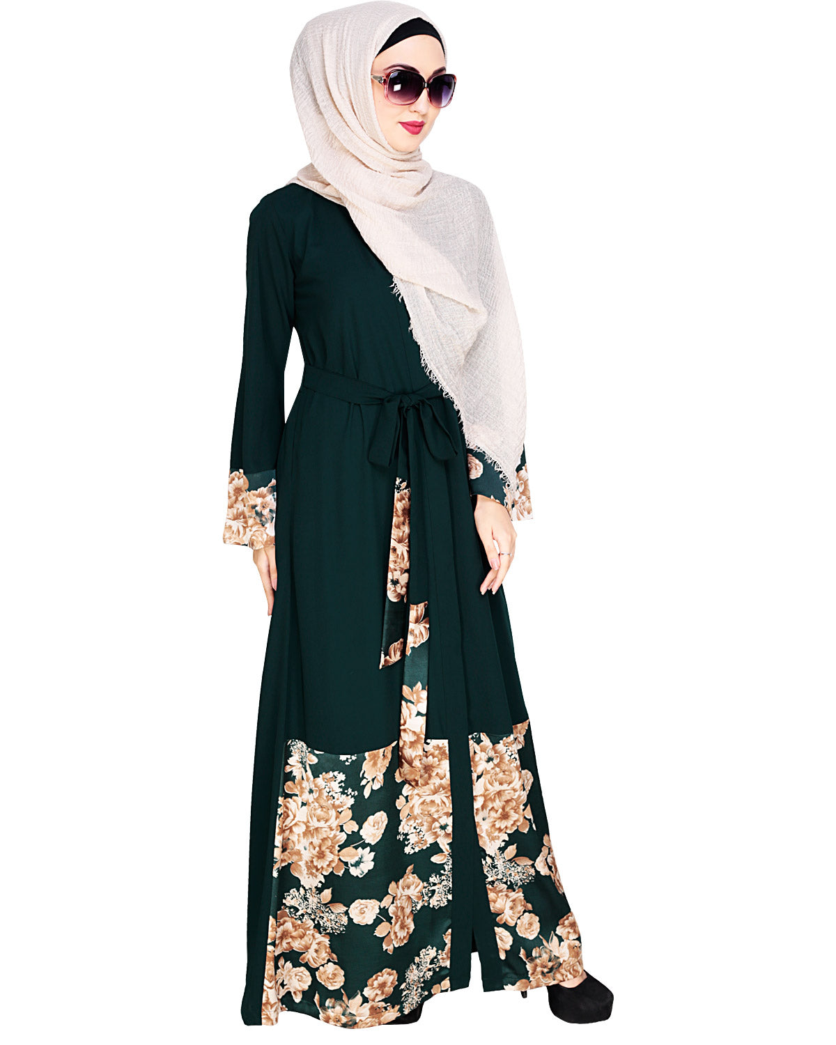 Premium Satin Abaya Green