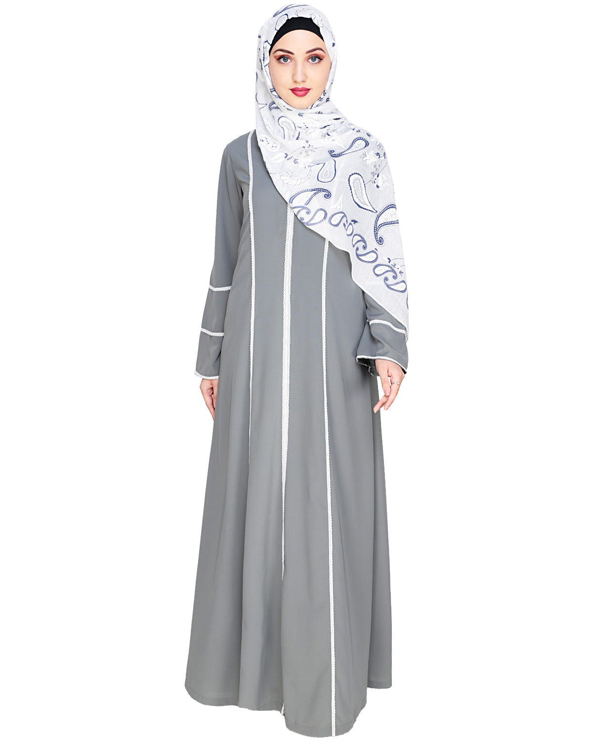 Snazzy Lace Abaya Grey