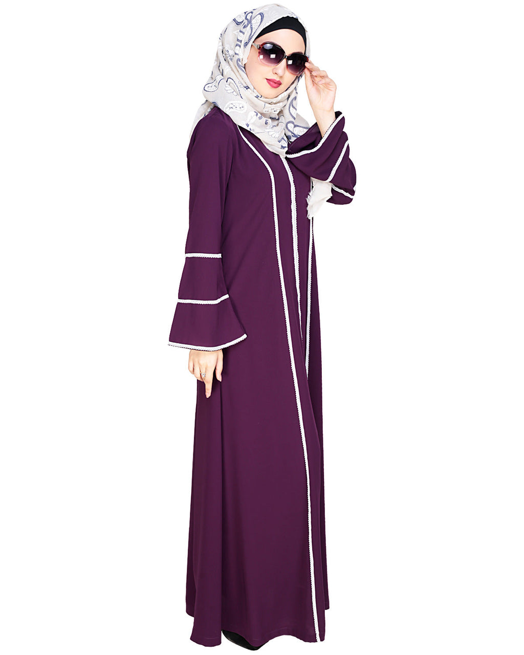 Snazzy Lace Abaya Grey