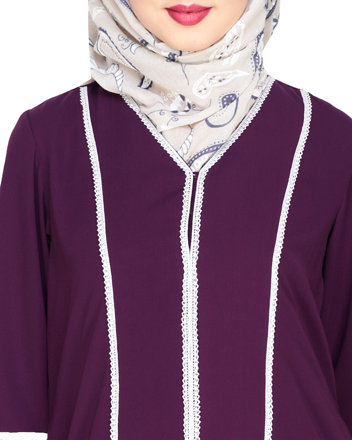 Snazzy Lace Abaya Grey