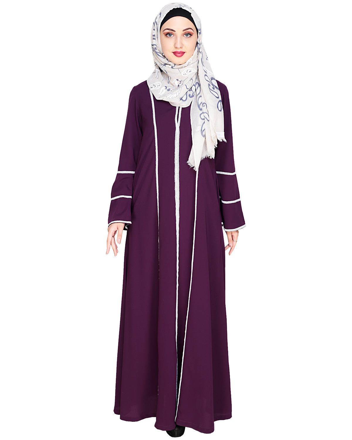 Snazzy Lace Abaya Purple