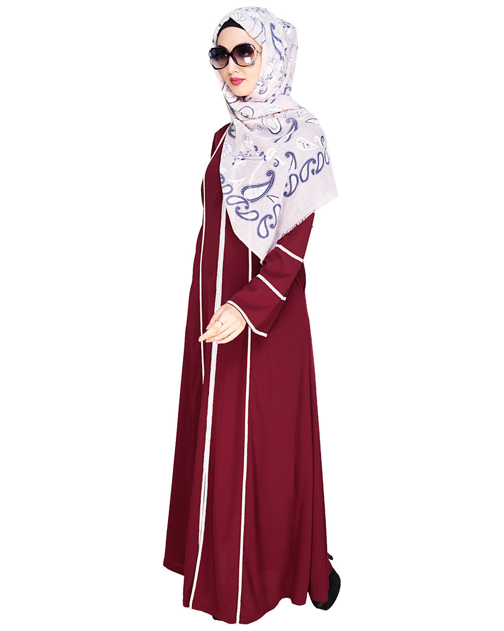 Snazzy Lace Abaya Purple