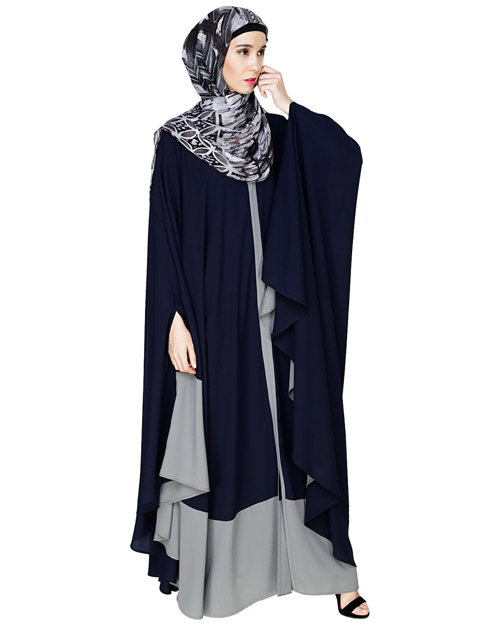 Colour Block Irani Kaftan Blue