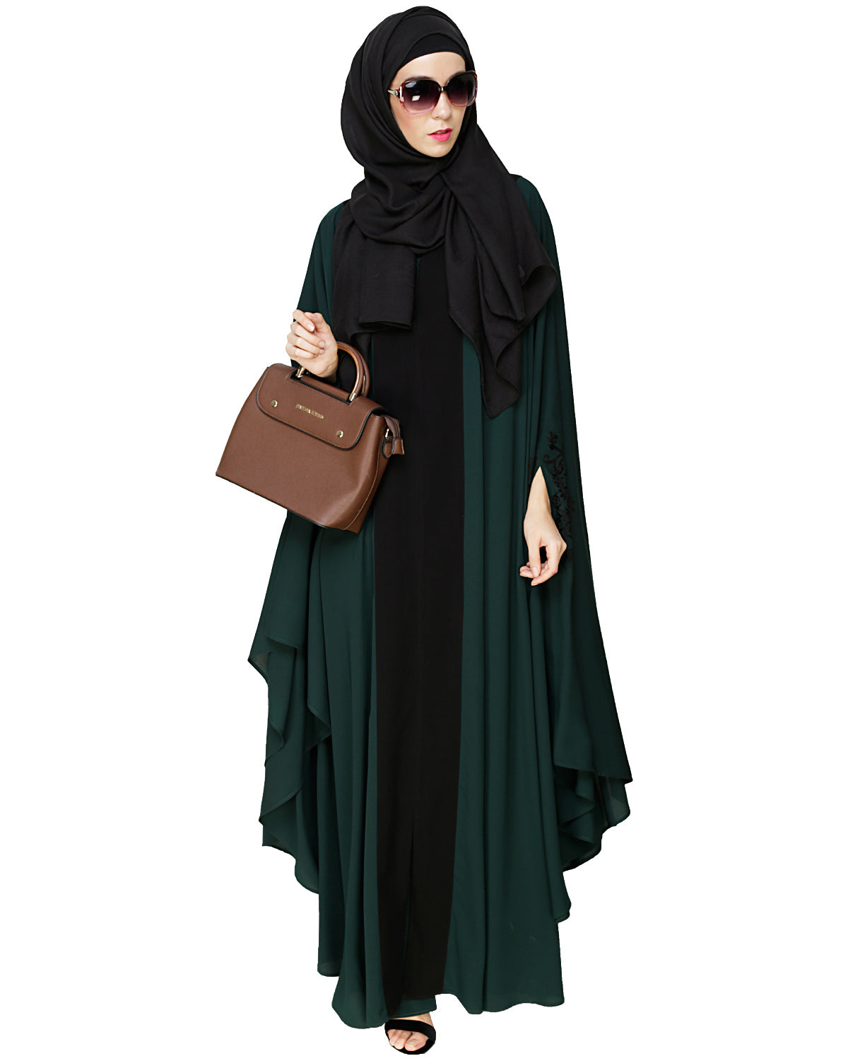 Delicate Embroidered Grey Irani Kaftan