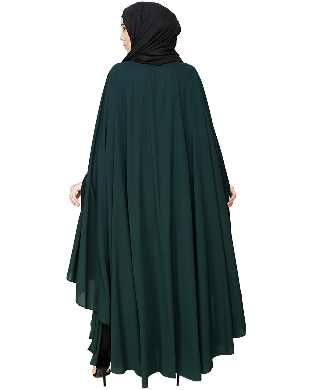 Delicate Embroidered Grey Irani Kaftan