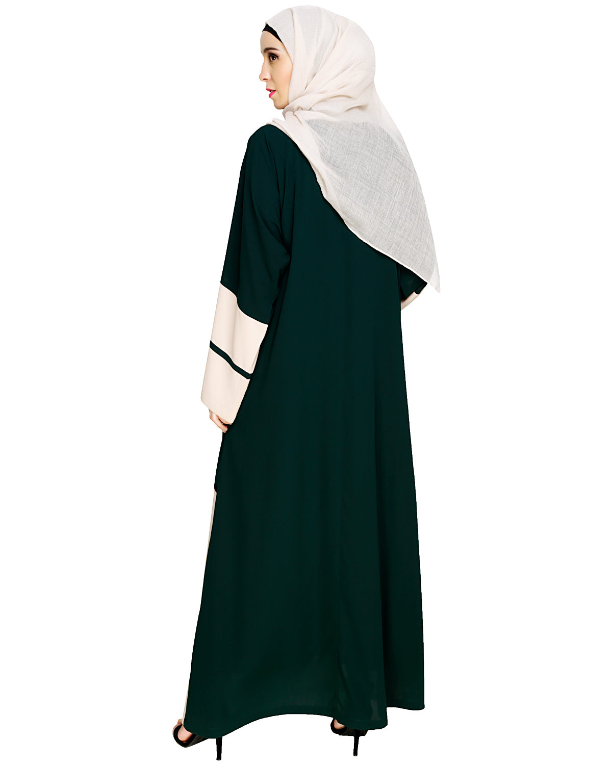 Flamboyant Embroidered Dubai Style Abaya Green