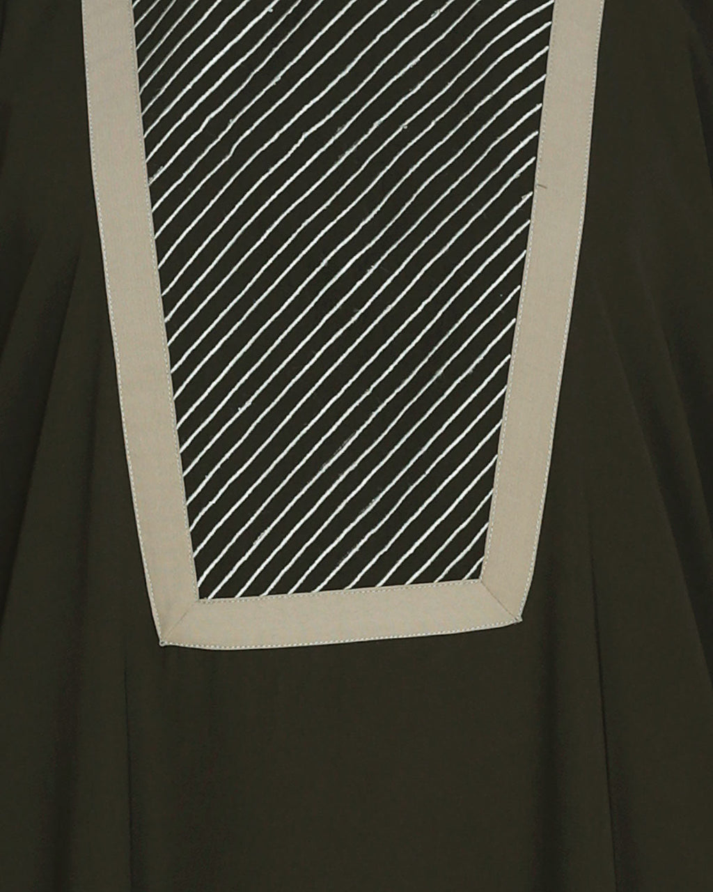 Embroidered Yoke Dubai Style Abaya Olive
