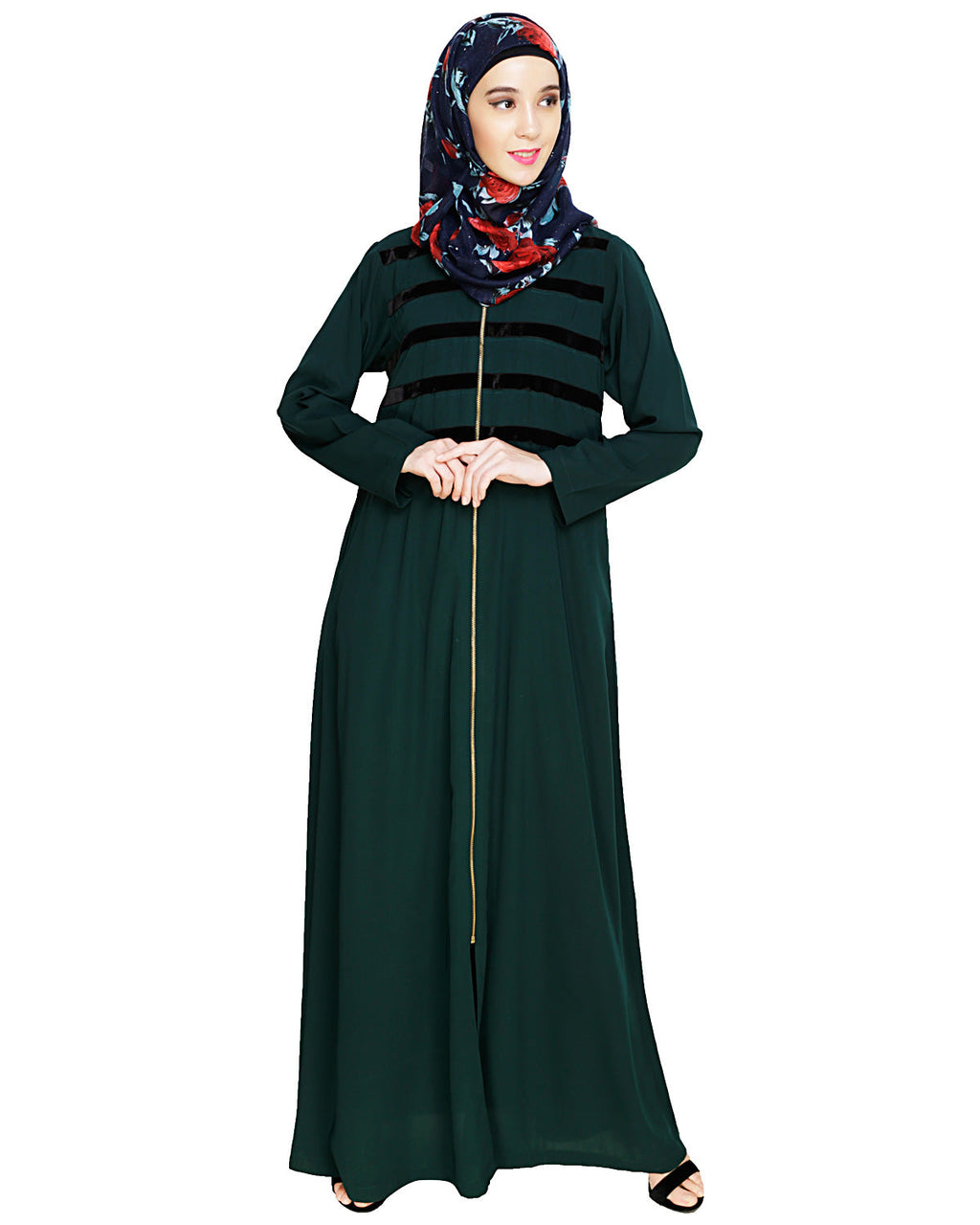 Enticing Stripes Abaya Green