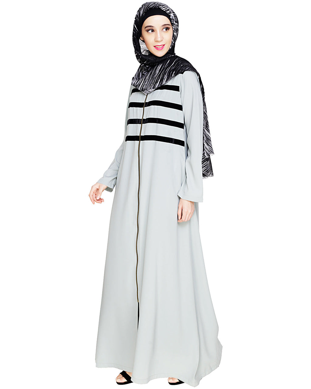 Enticing Stripes Abaya Sage Green