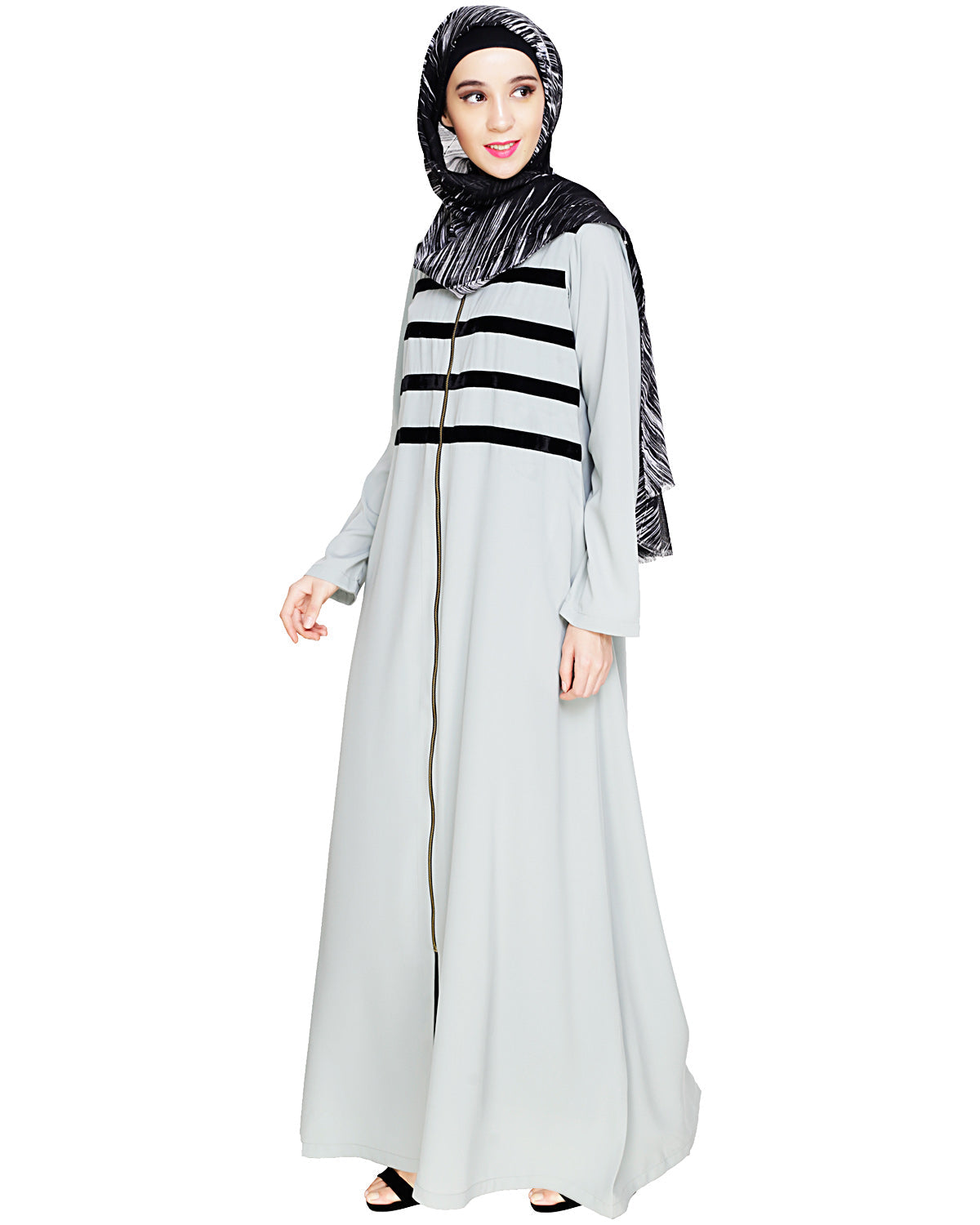 Enticing Stripes Abaya Sage Green