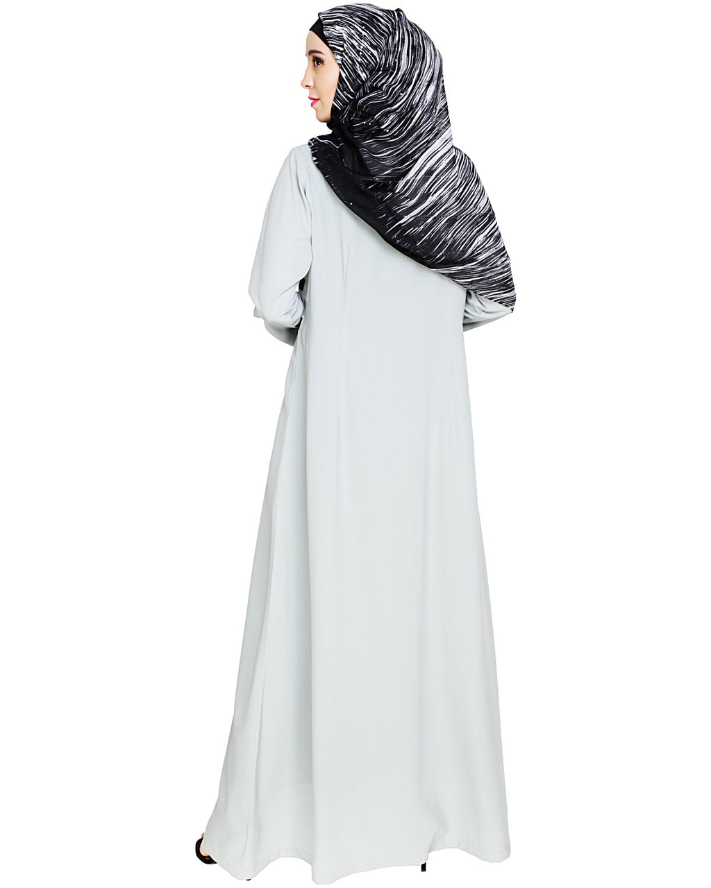 Enticing Stripes Abaya Sage Green