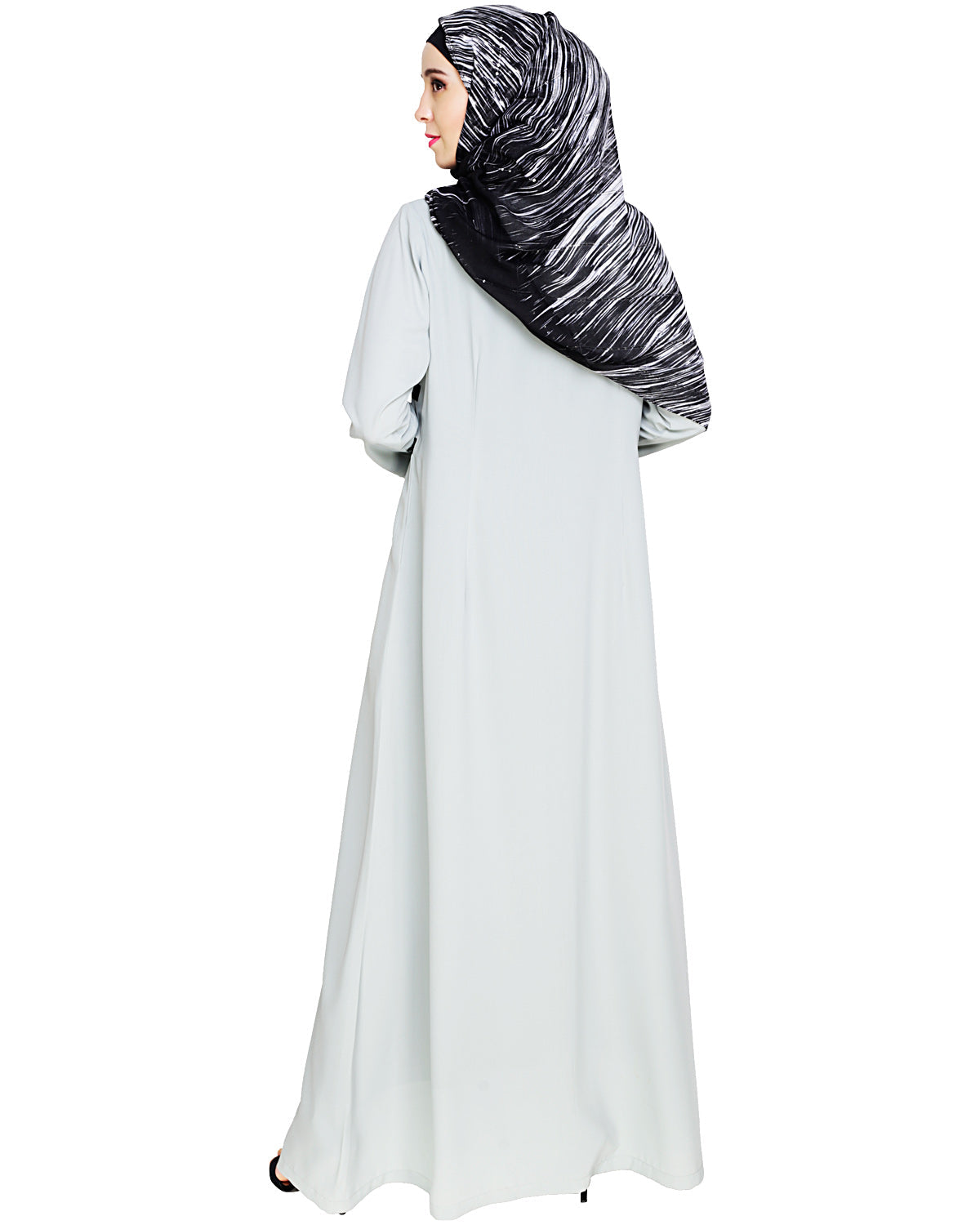 Enticing Stripes Abaya Sage Green