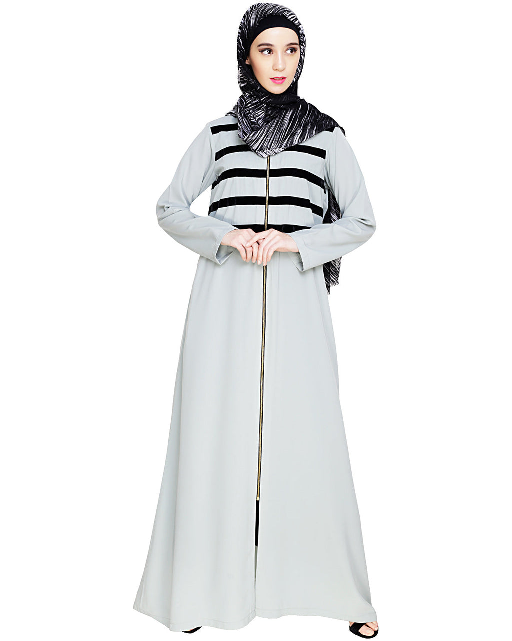 Enticing Stripes Abaya Sage Green