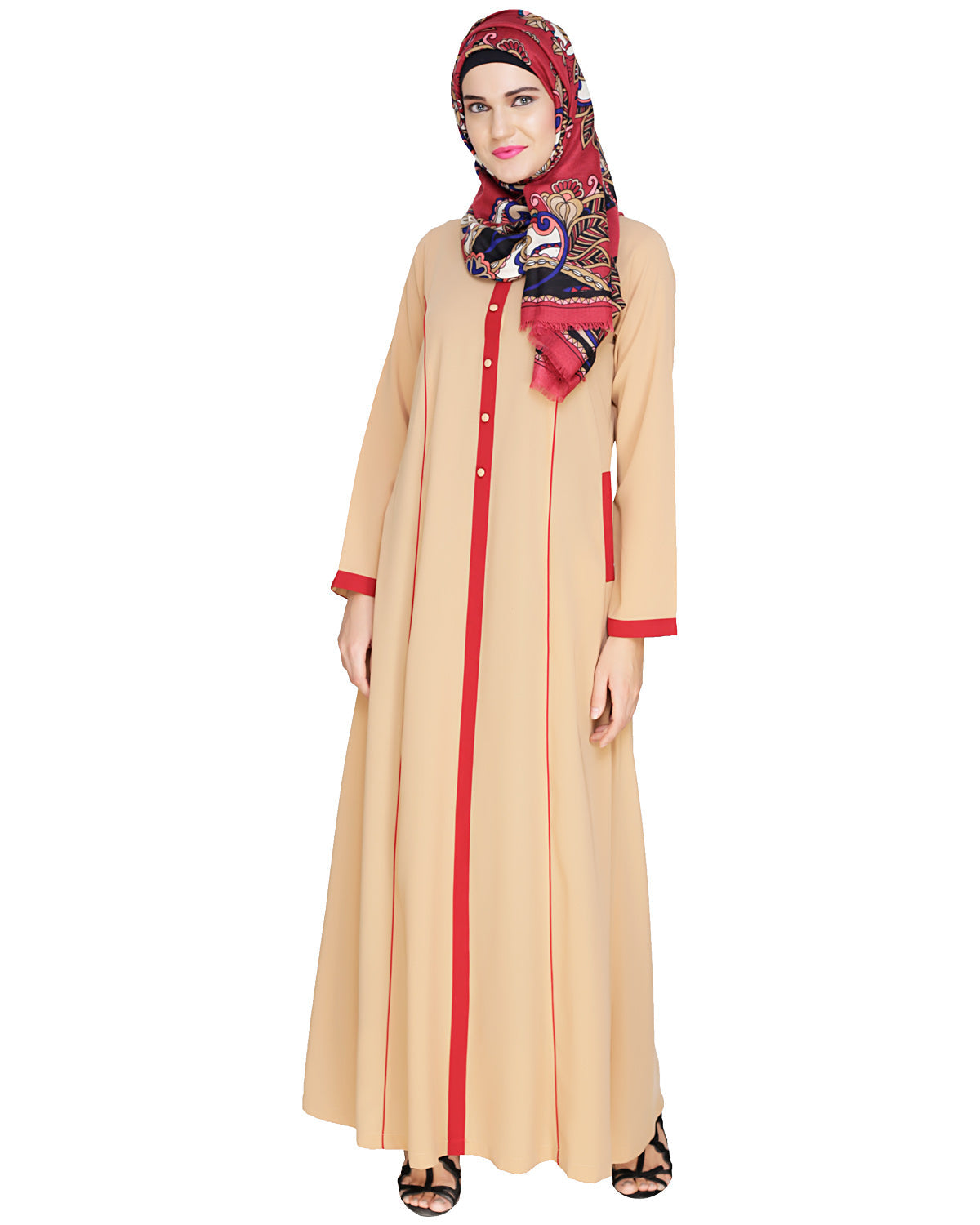 Panelled Abaya Beige