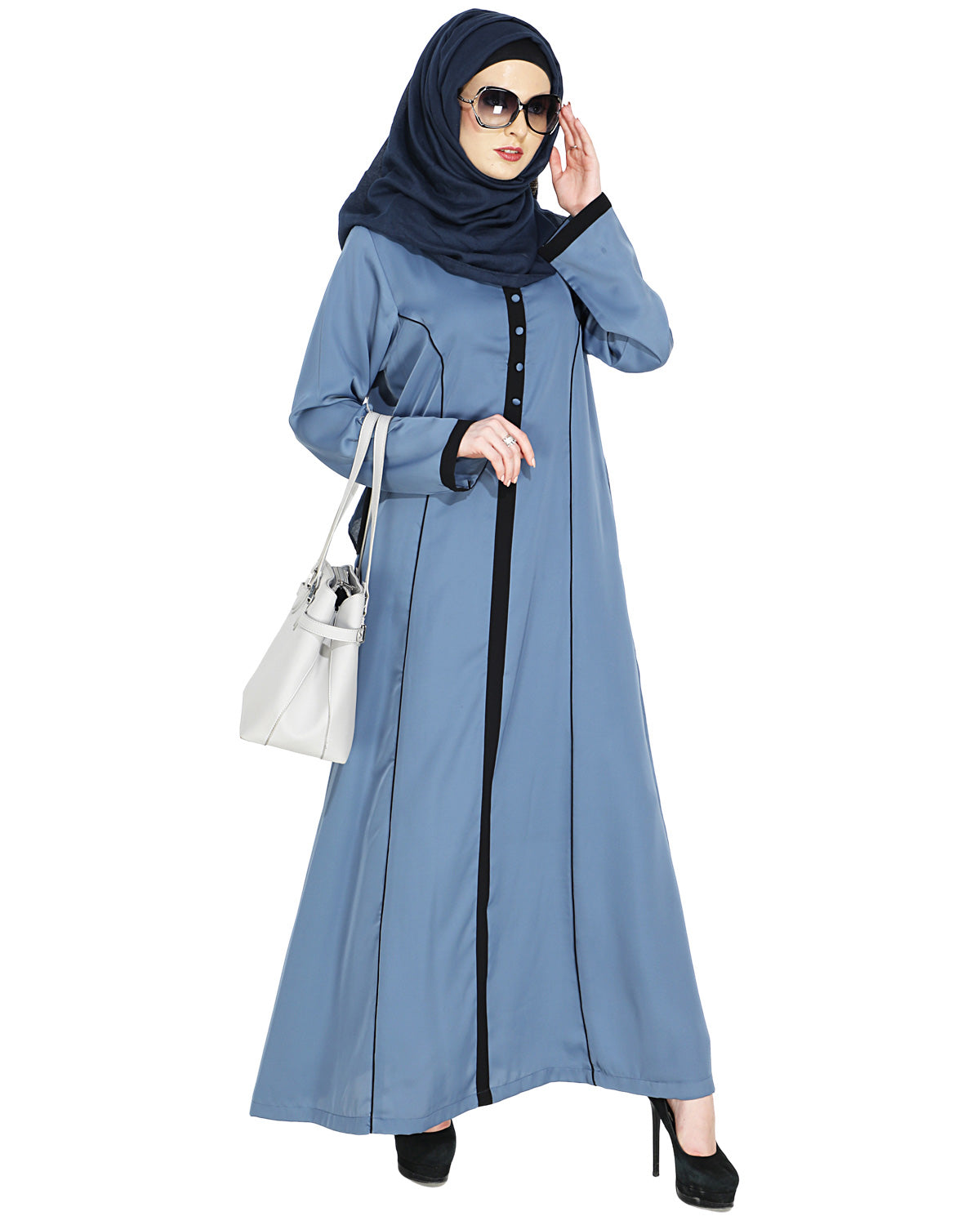 Panelled Abaya Blue