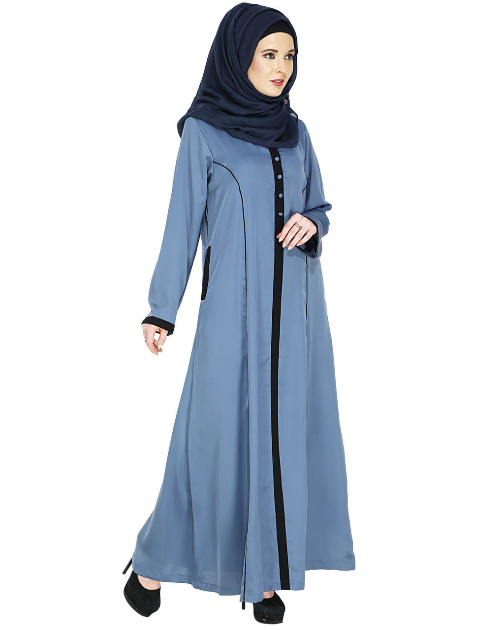 Panelled Abaya Blue
