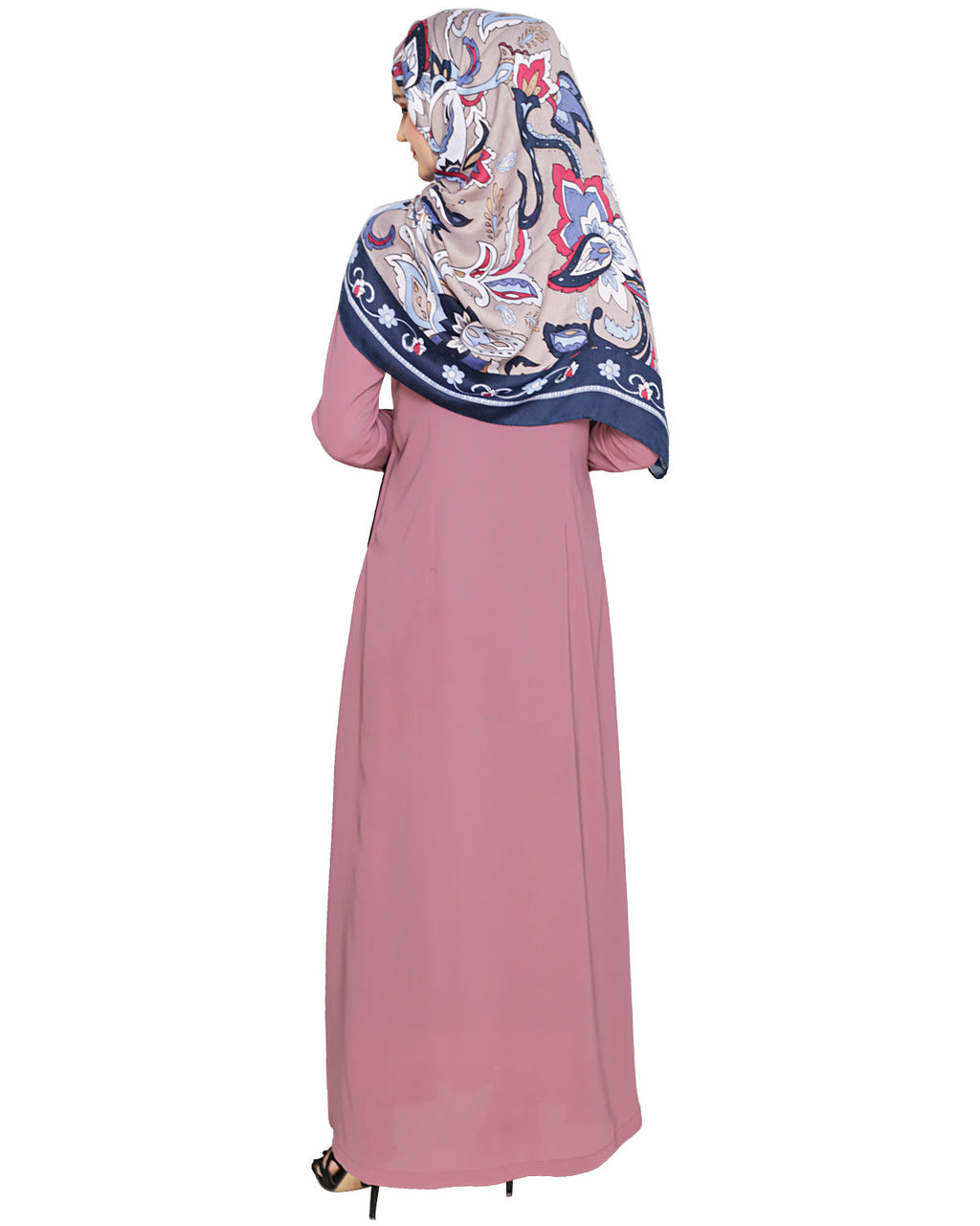 Panelled Abaya Onion Pink