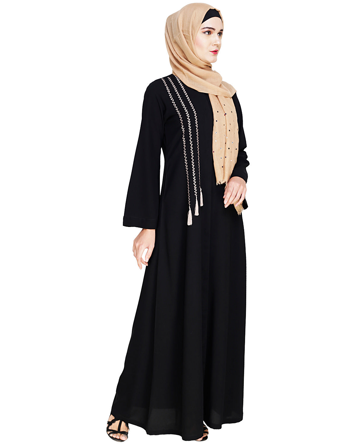 Elegant Embroidered Abaya Black