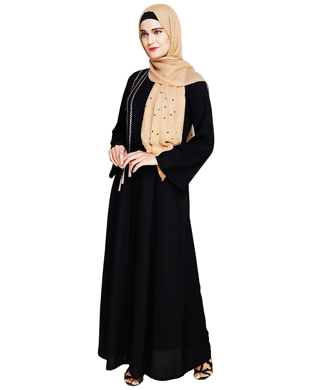 Elegant Embroidered Abaya Black