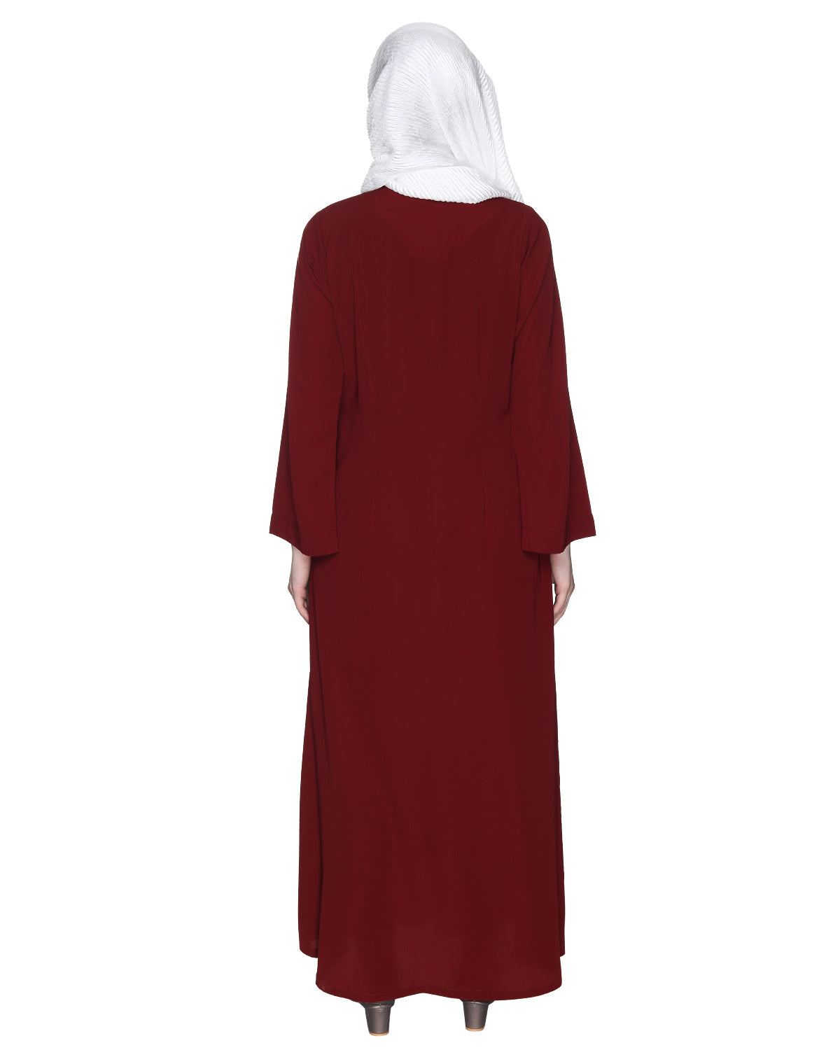 Elegant Embroidered Abaya Maroon