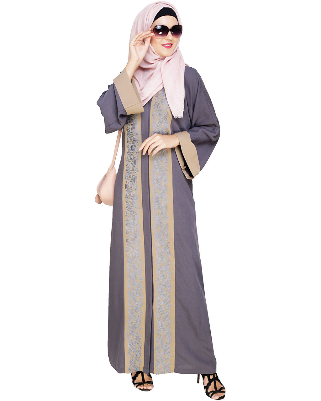 Exquisite Dubai Style Abaya Grey