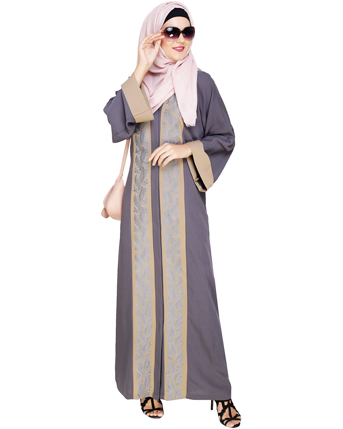 Exquisite Dubai Style Abaya Grey