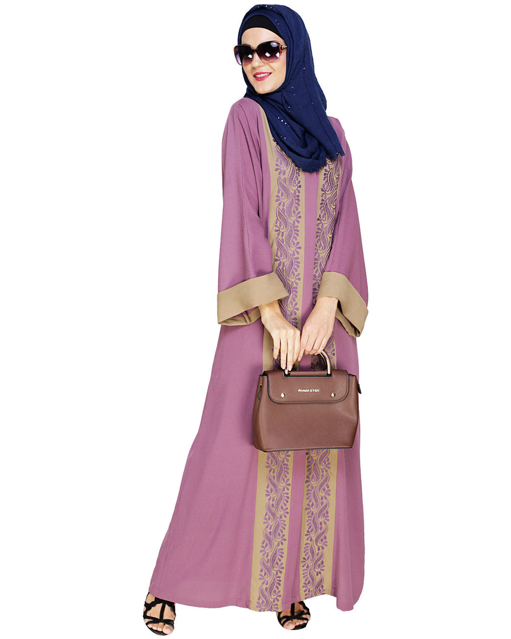 Exquisite Dubai Style Abaya Mauve
