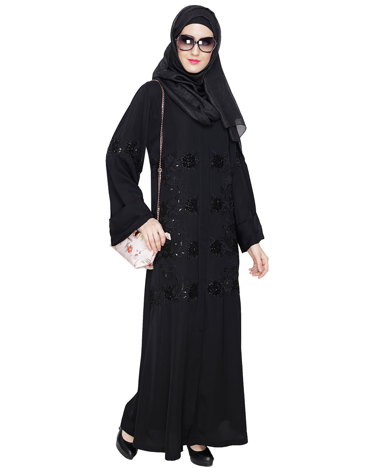 Lavish Dubai Style Abaya Black