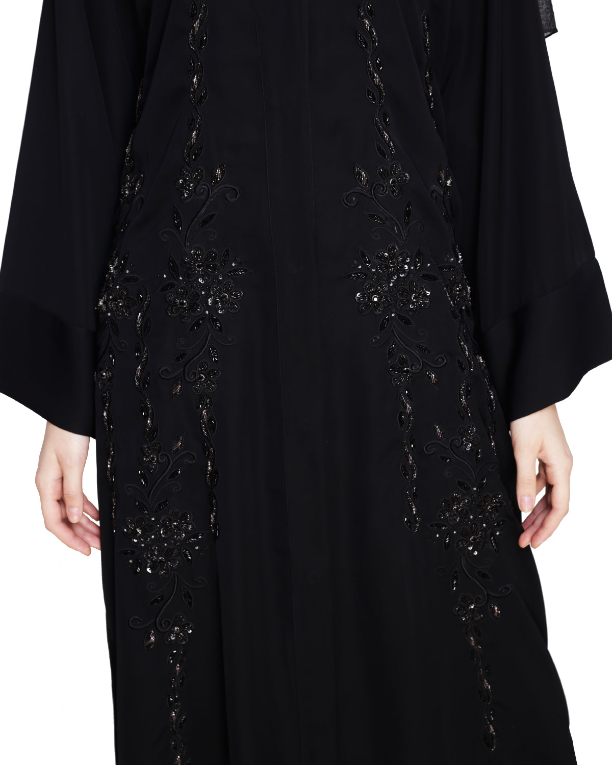 Magnificient Black Dubai Style Abaya Black