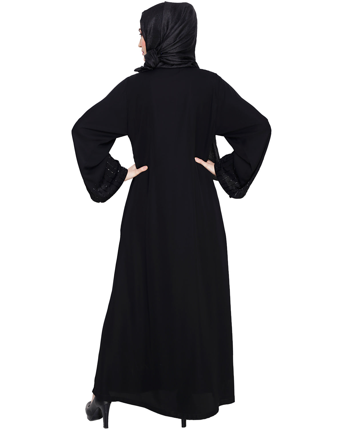 Posh Black Dubai Style Abaya Black
