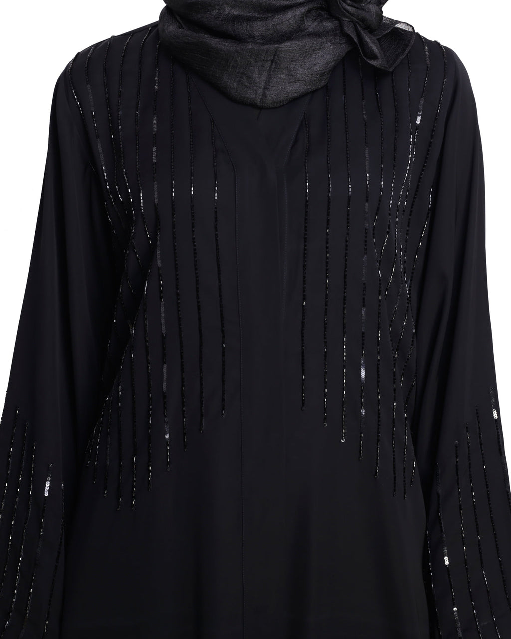 Posh Black Dubai Style Abaya Black