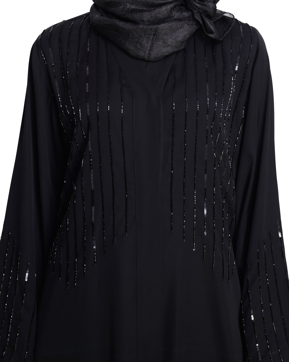 Posh Black Dubai Style Abaya Black