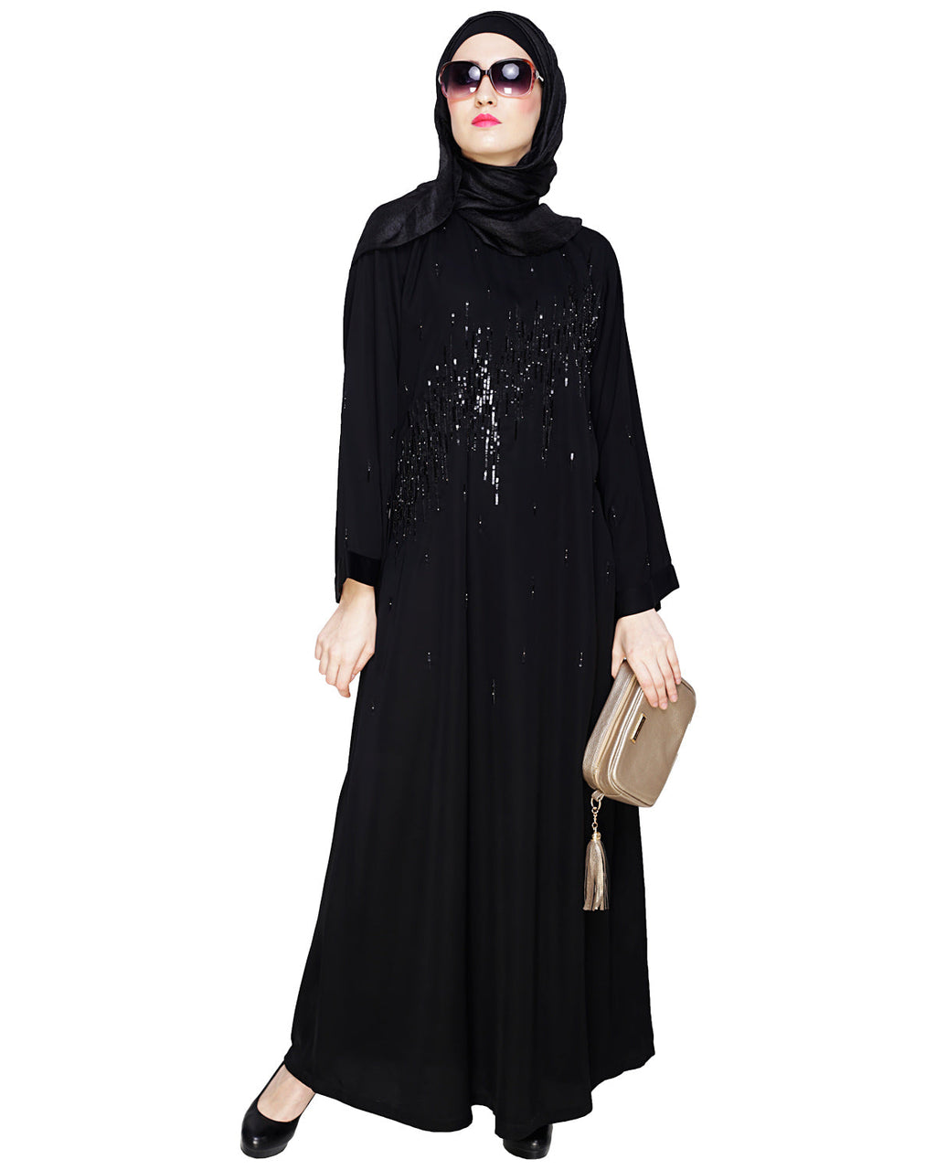Stardust Dubai Style Abaya Black