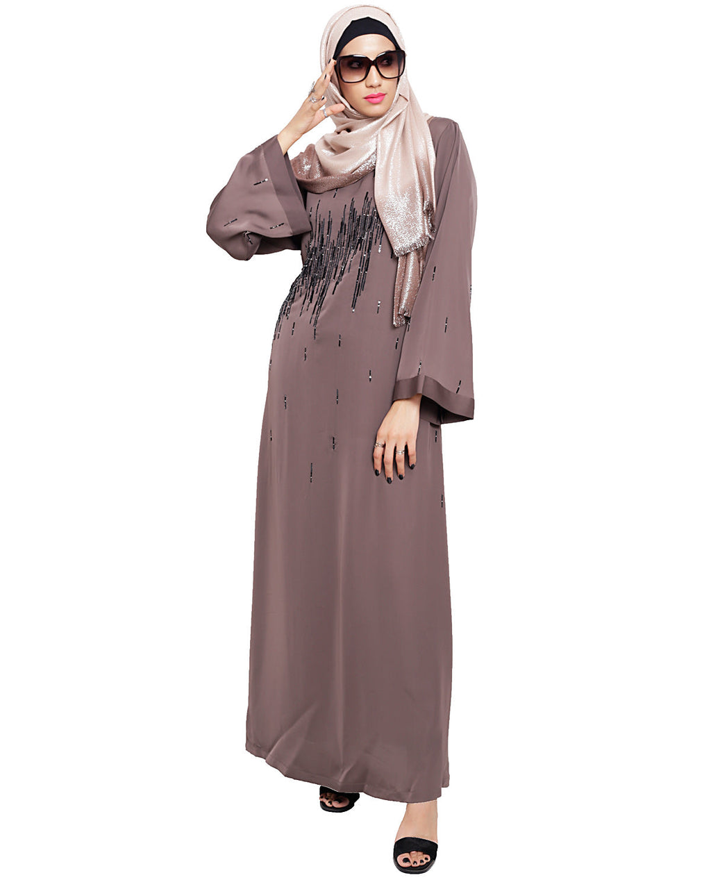 Stardust Dubai Style Abaya Brown XS