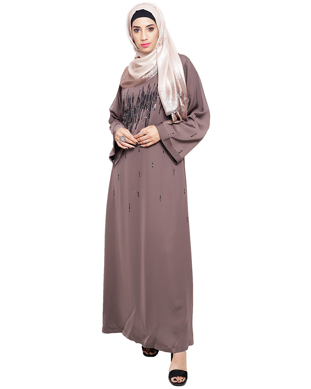 Stardust Dubai Style Abaya Brown XS