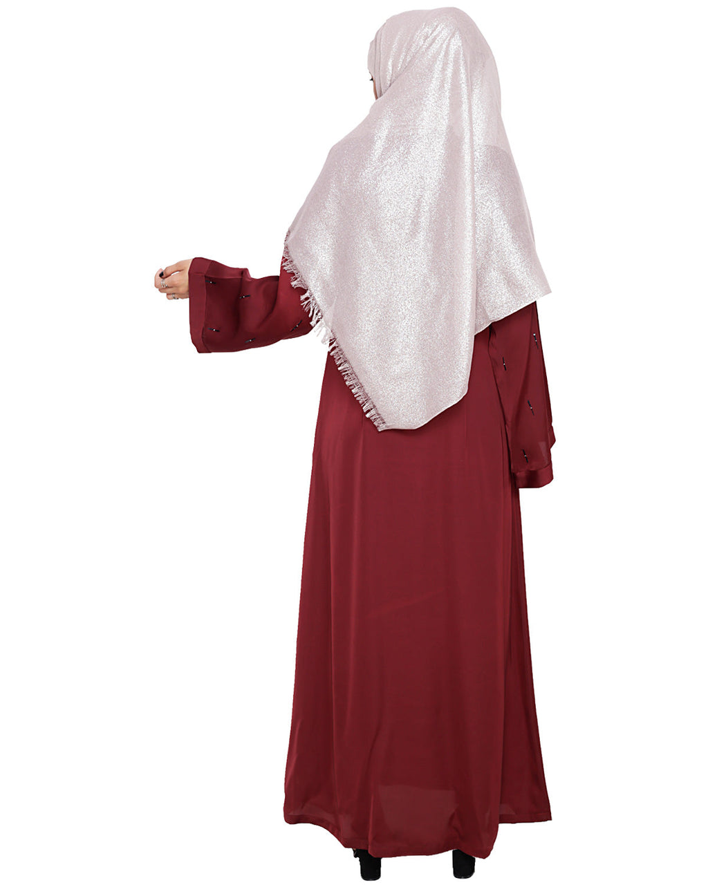 Stardust Dubai Style Abaya Wine