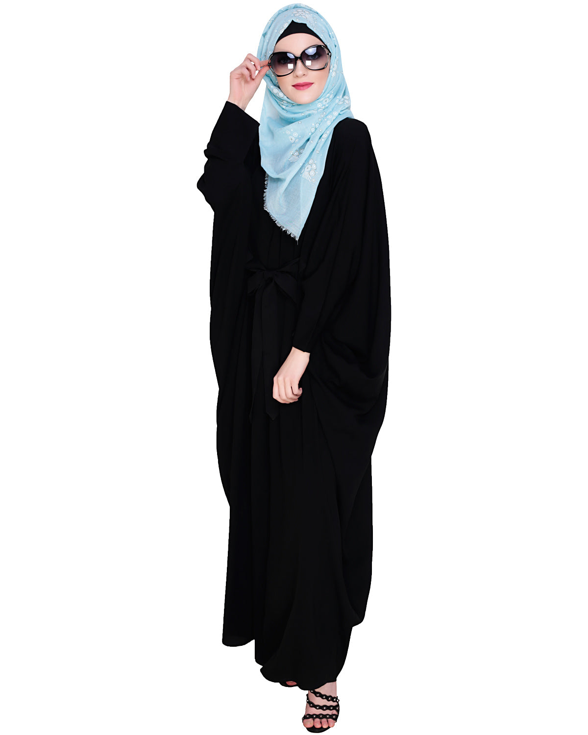 Bow Embellished Kaftan Black