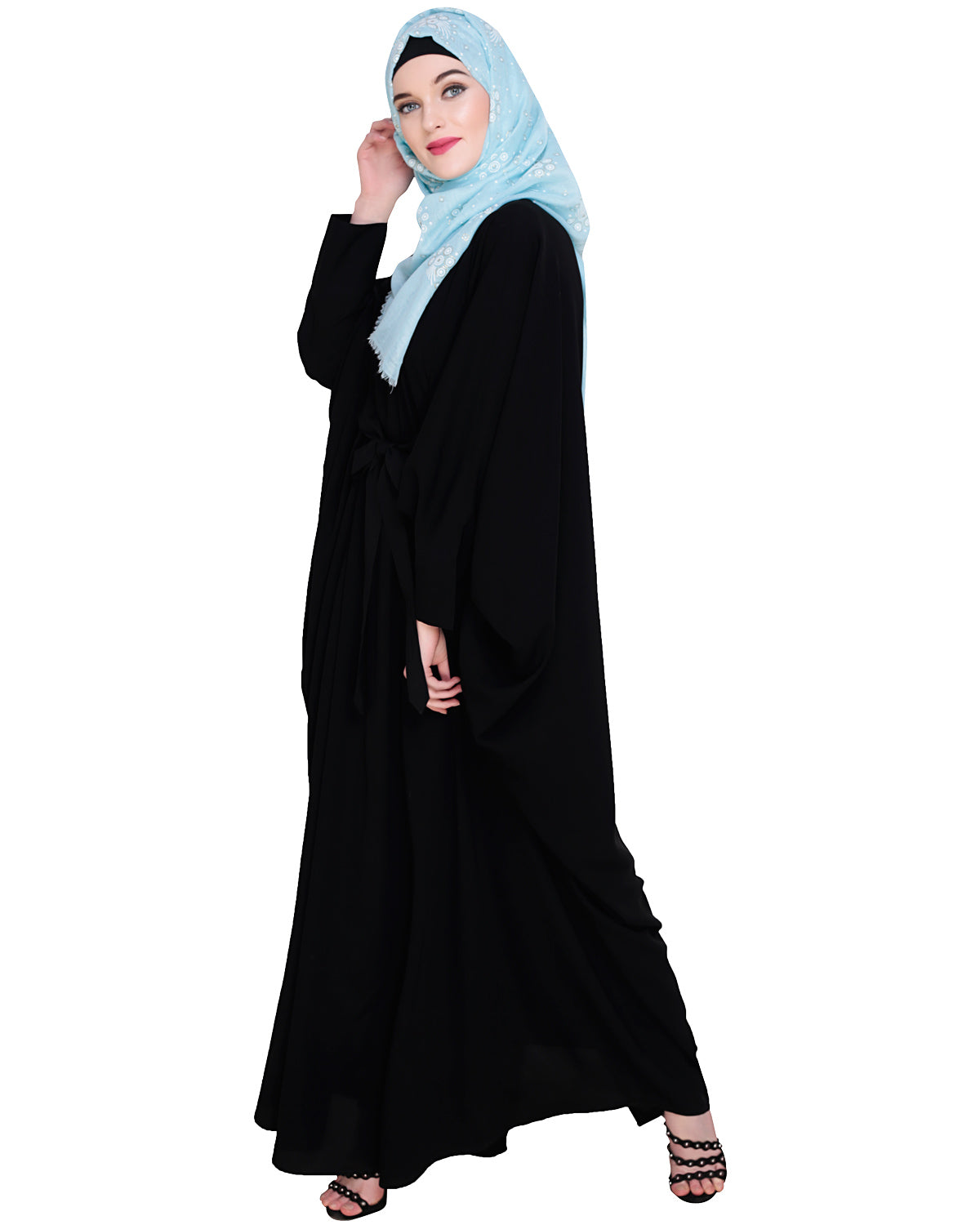 Bow Embellished Kaftan Black