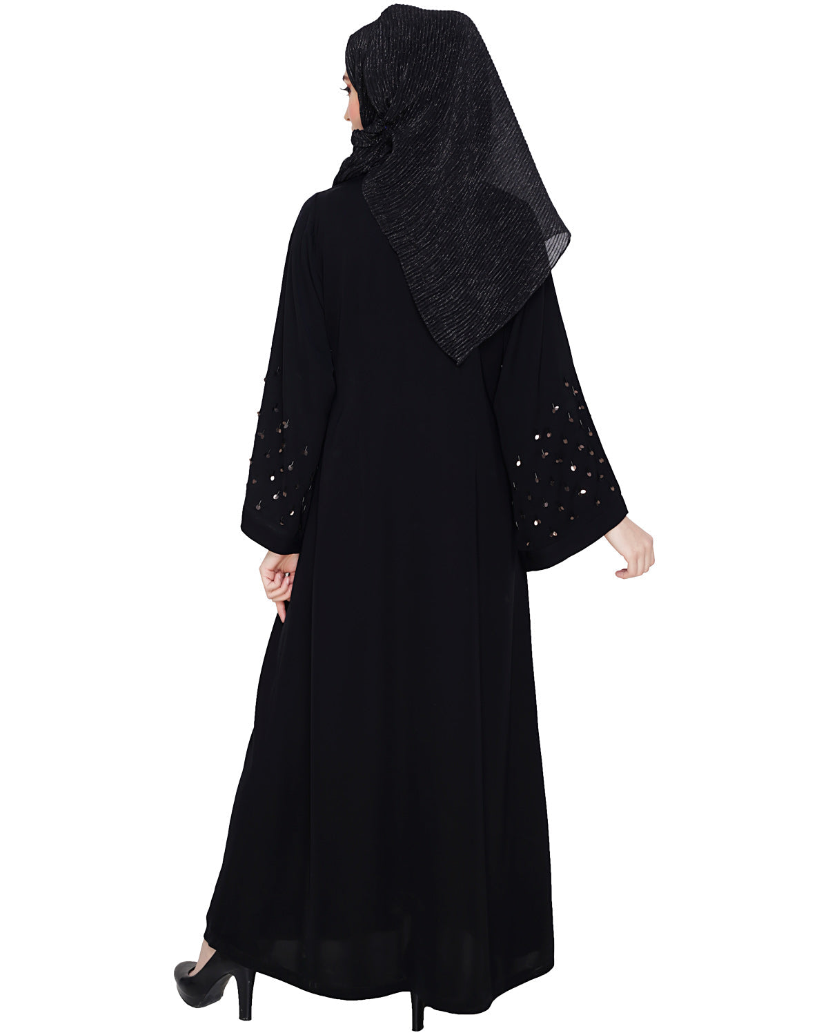 Enchanting Black Dubai Style Abaya Black