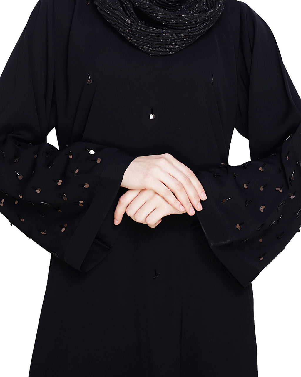 Enchanting Black Dubai Style Abaya Black