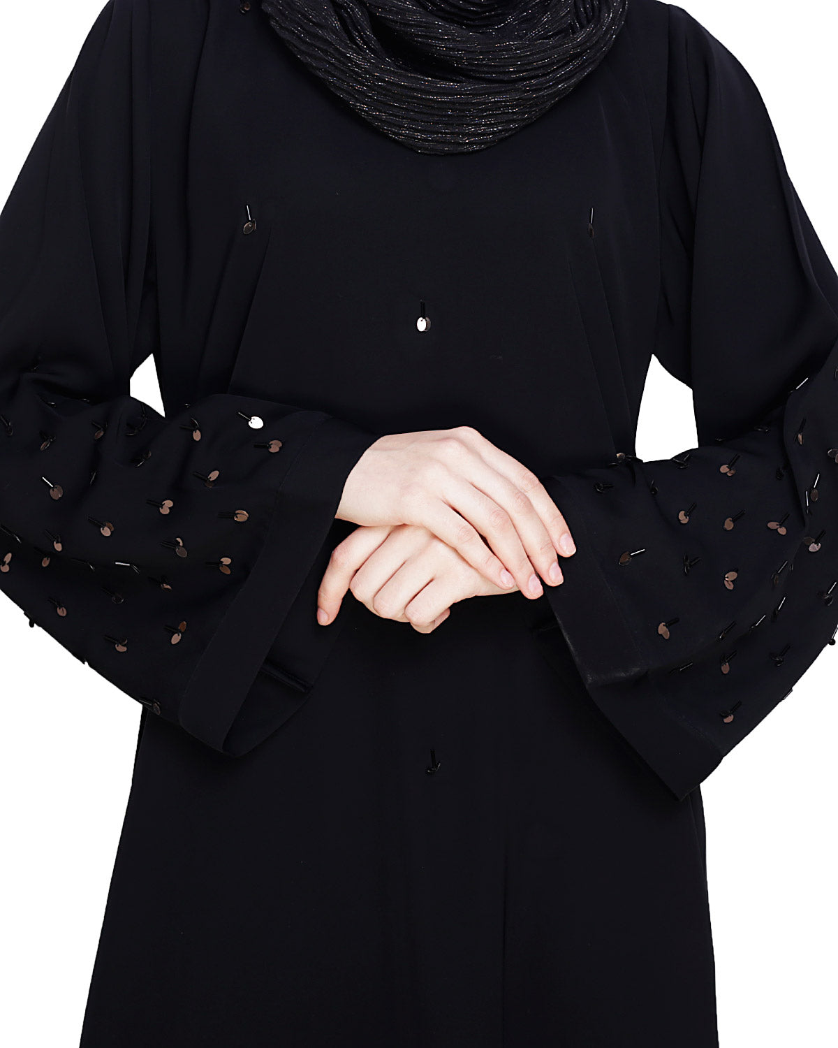 Enchanting Black Dubai Style Abaya Black