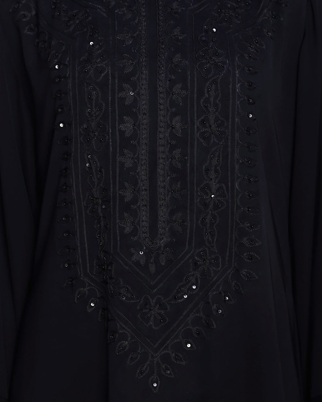 Floral Embellished Dubai Style Abaya Black