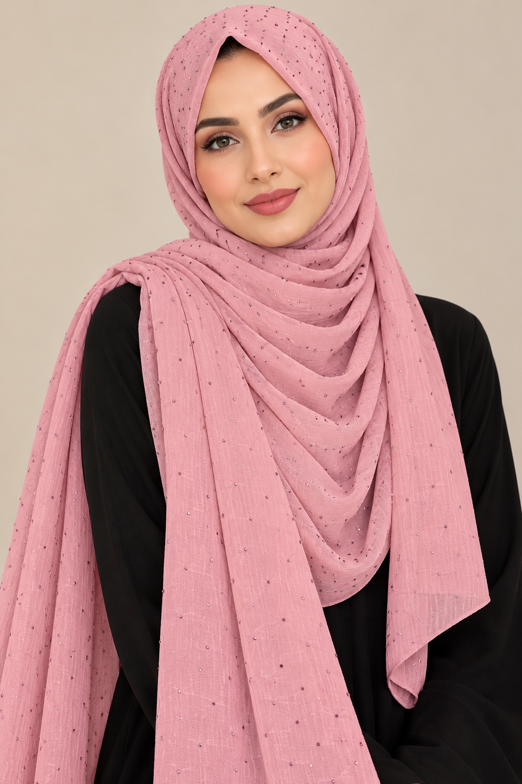 Modest Forever Scattered Crystal Dot Chiffon Hijab