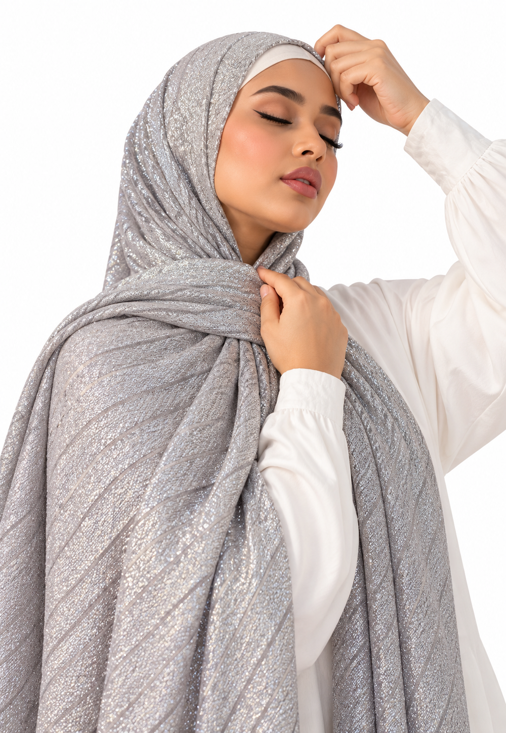 Modest Forever Diagonal Metallic Shimmer Hijab