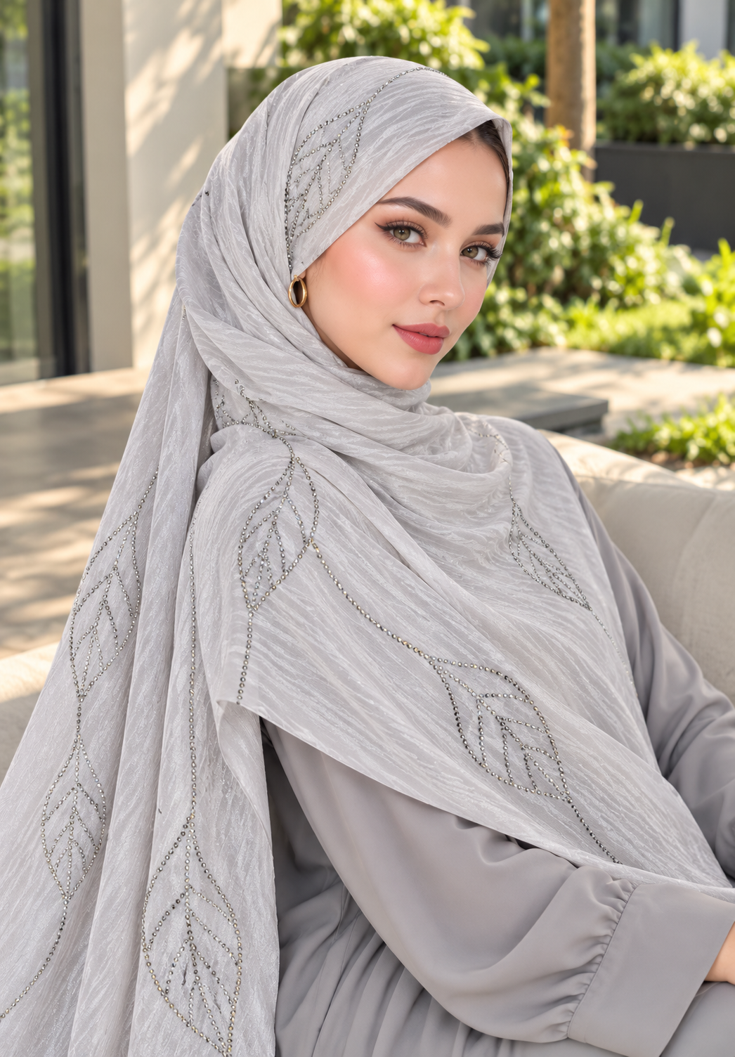Modest Forever Graceful Leaf Motif Hijab