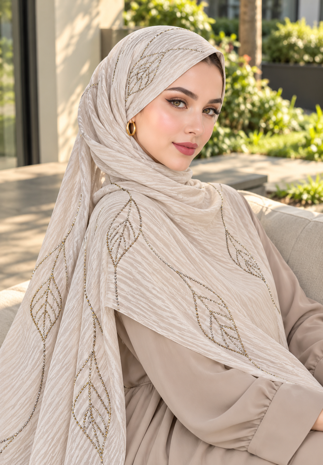 Modest Forever Graceful Leaf Motif Hijab