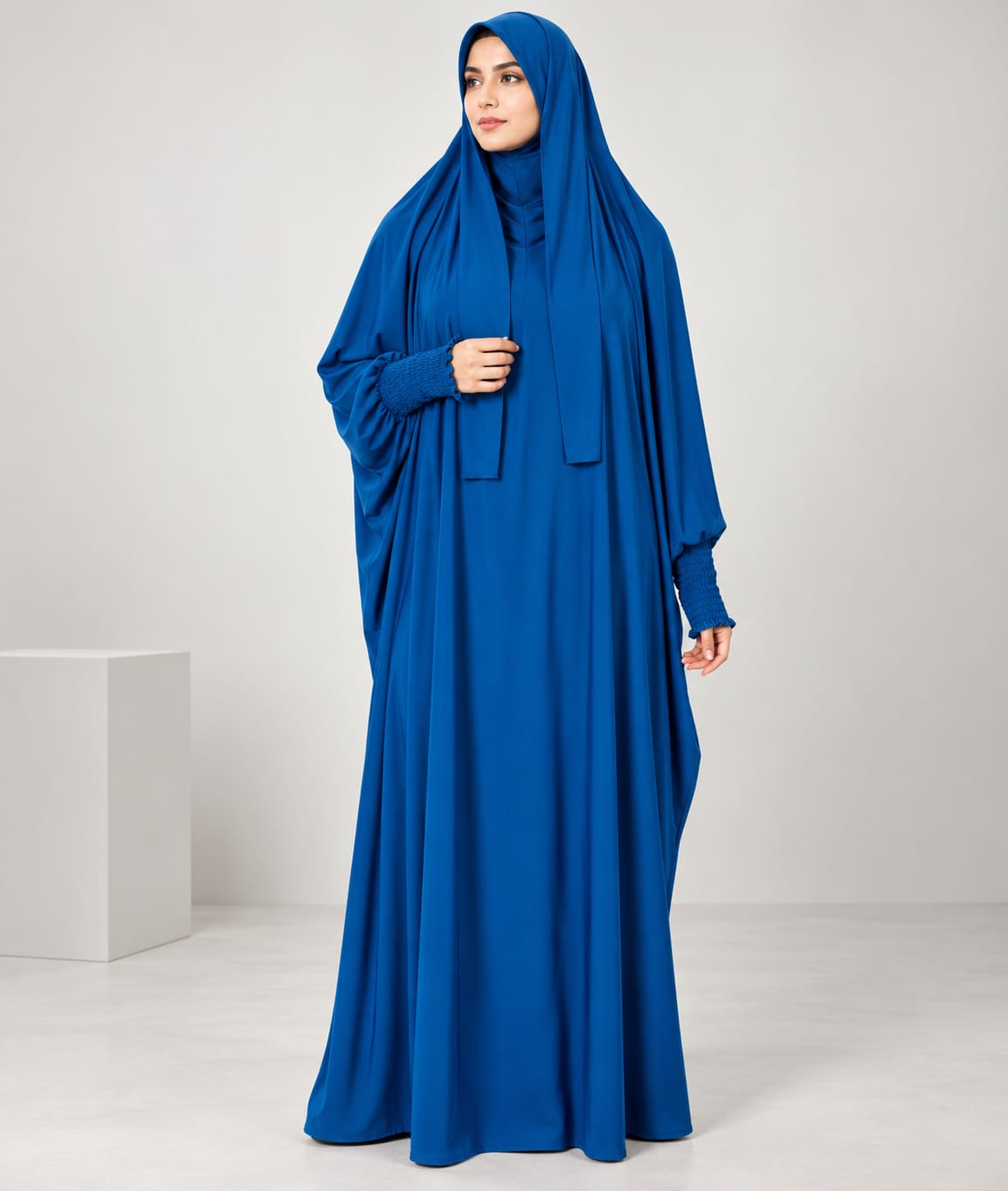 Royal Blue Pleated Jilbab